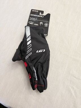 Adult Unisex Garneau Rafale 2 Black Cycling Gloves Size XL